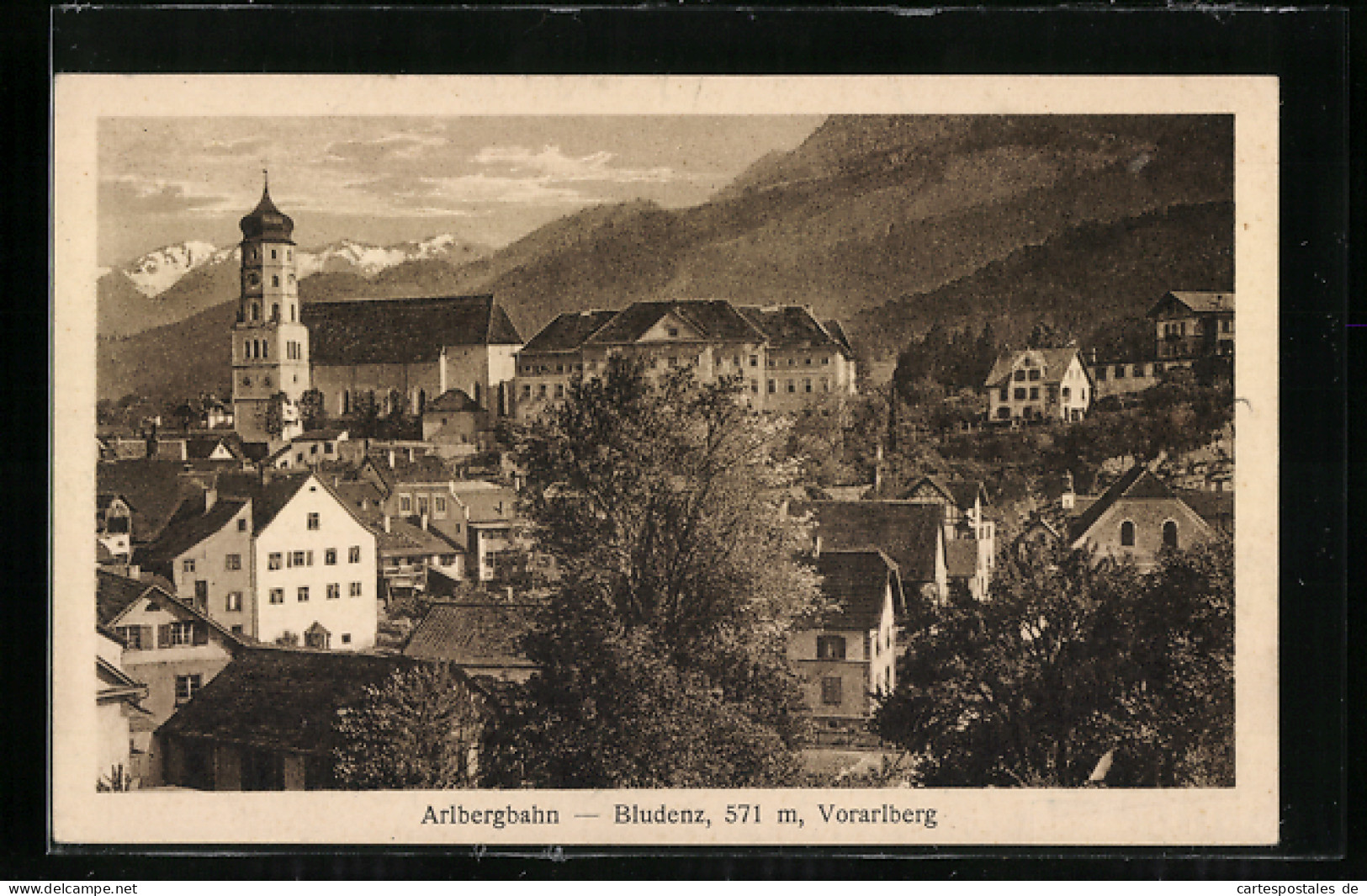 AK Bludenz, Blick über Die Dächer, Kirche Mit Zwiebelturm  - Altri & Non Classificati