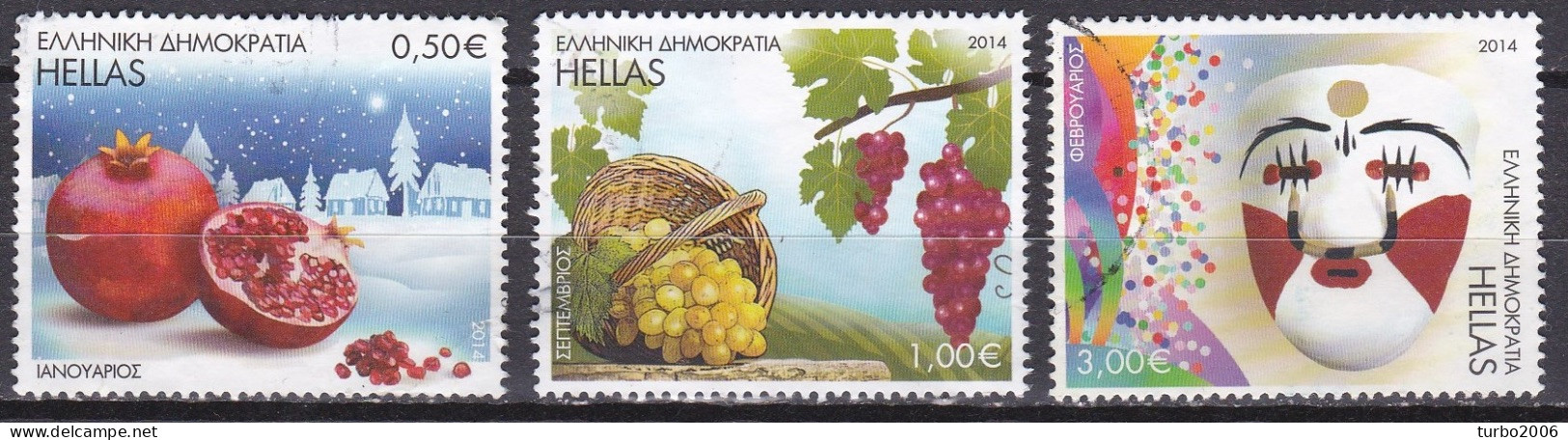 GREECE 2014 Seasons 3 Different To € 3.00 Hellas 2807-2812-2814 Used - Usados