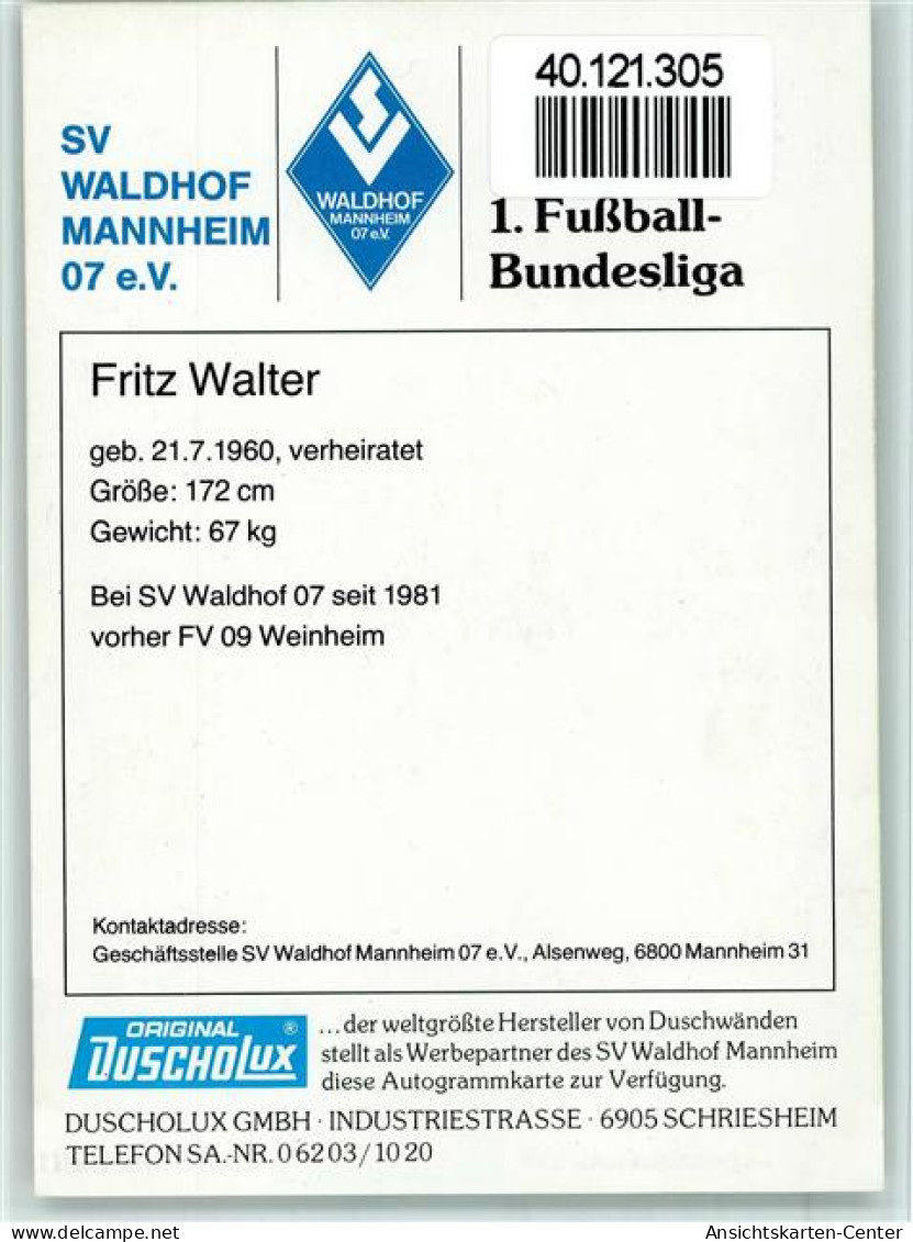 40121305 - Fussball (Prominente) Fritz Walter Waldhof - Soccer