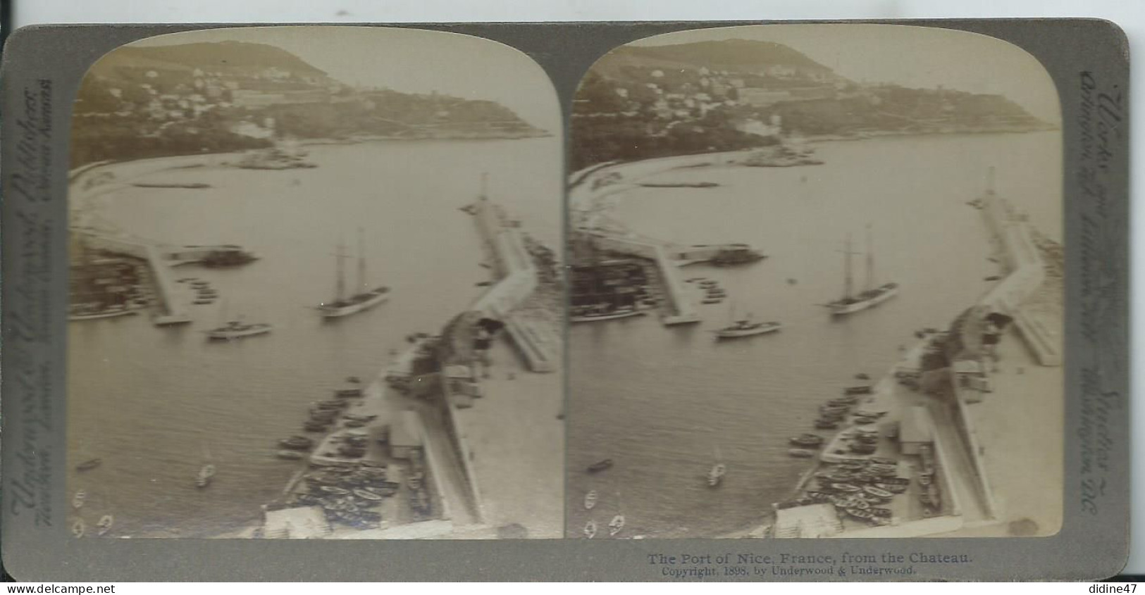 PHOTOS STÉRÉOSCOPIQUES - Le Port De NICE Vu Du Château - Fotos Estereoscópicas