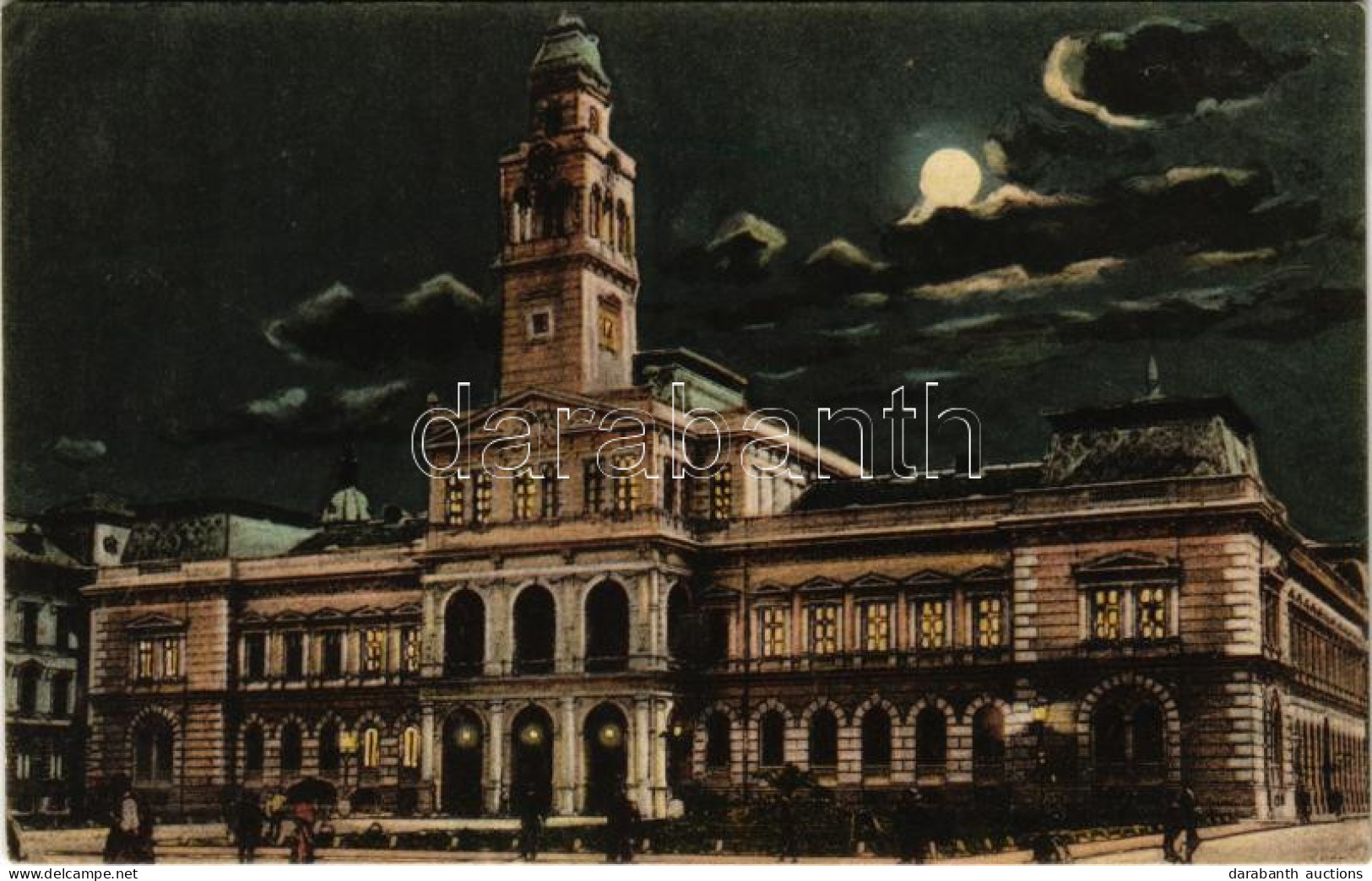 * T2/T3 1919 Arad, Városháza Este / Town Hall At Night (EK) - Sin Clasificación