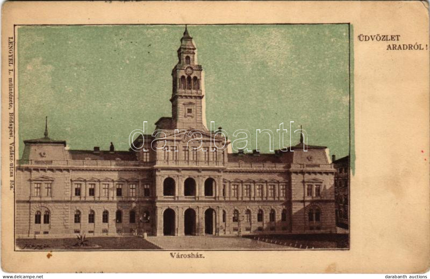 * T2/T3 1901 Arad, Városháza. Lengyel L. Műintézete / Town Hall (EK) - Non Classificati