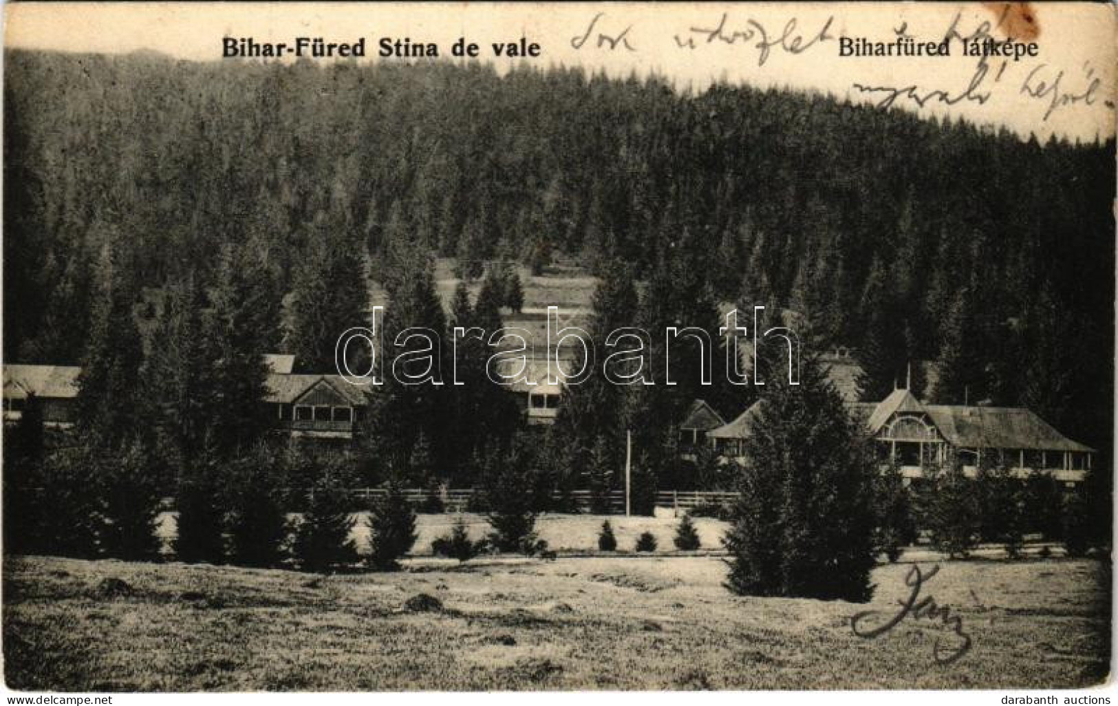 * T4 1906 Biharfüred, Stana De Vale, Stina De Vale; Látkép. Helyfi László Kiadása / General View (lyuk / Pinhole) - Sin Clasificación