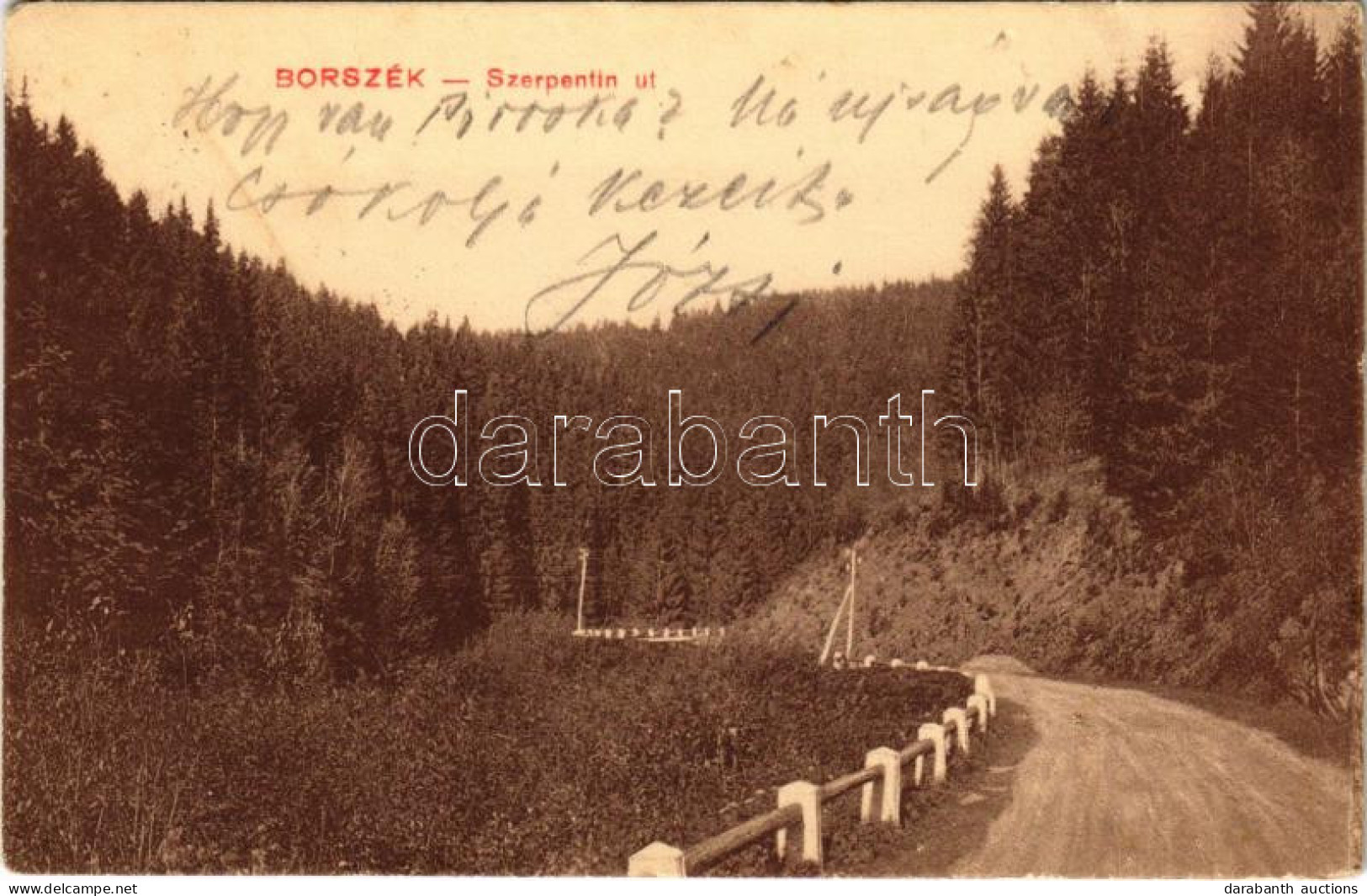 T3 1912 Borszék, Borsec; Szerpentin út. Pollatschek Gyula Kiadása / Road (ázott Sarok / Wet Corner) - Non Classificati