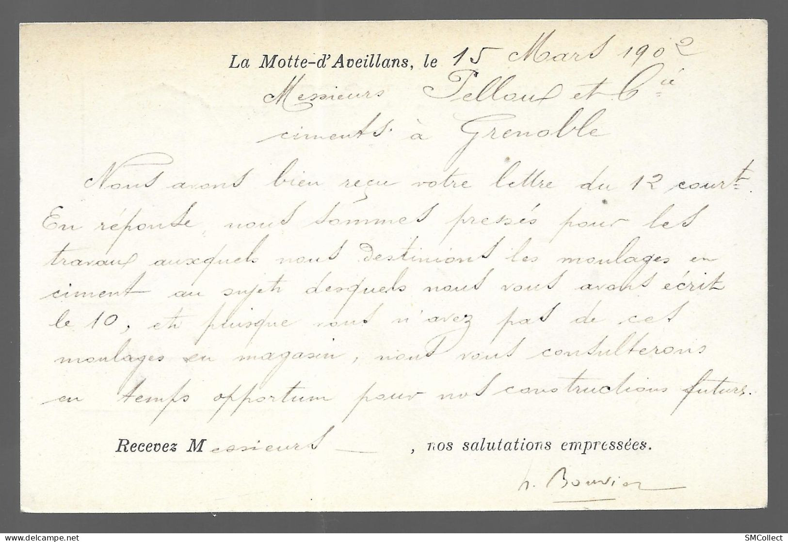 Compagnie Des Mines D'anthracite De La Mure + Cachet Convoyeur 1902 La Mûre D'Isère à St Georges De Dommiers (A16p68) - La Mure