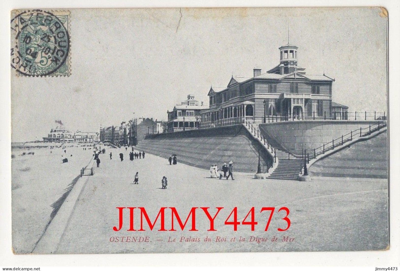 OSTENDE En 1904 - Le Palais Du Roi Et La Digue De Mer ( Bien Animée ) Flandre Occidentale Belgique - Edit. Frimat. Brux. - Oostende