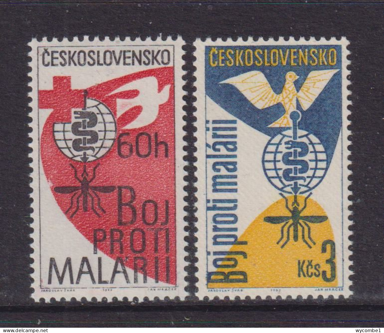 CZECHOSLOVAKIA  - 1962 Malaria Eradication Set Never Hinged Mint - Unused Stamps