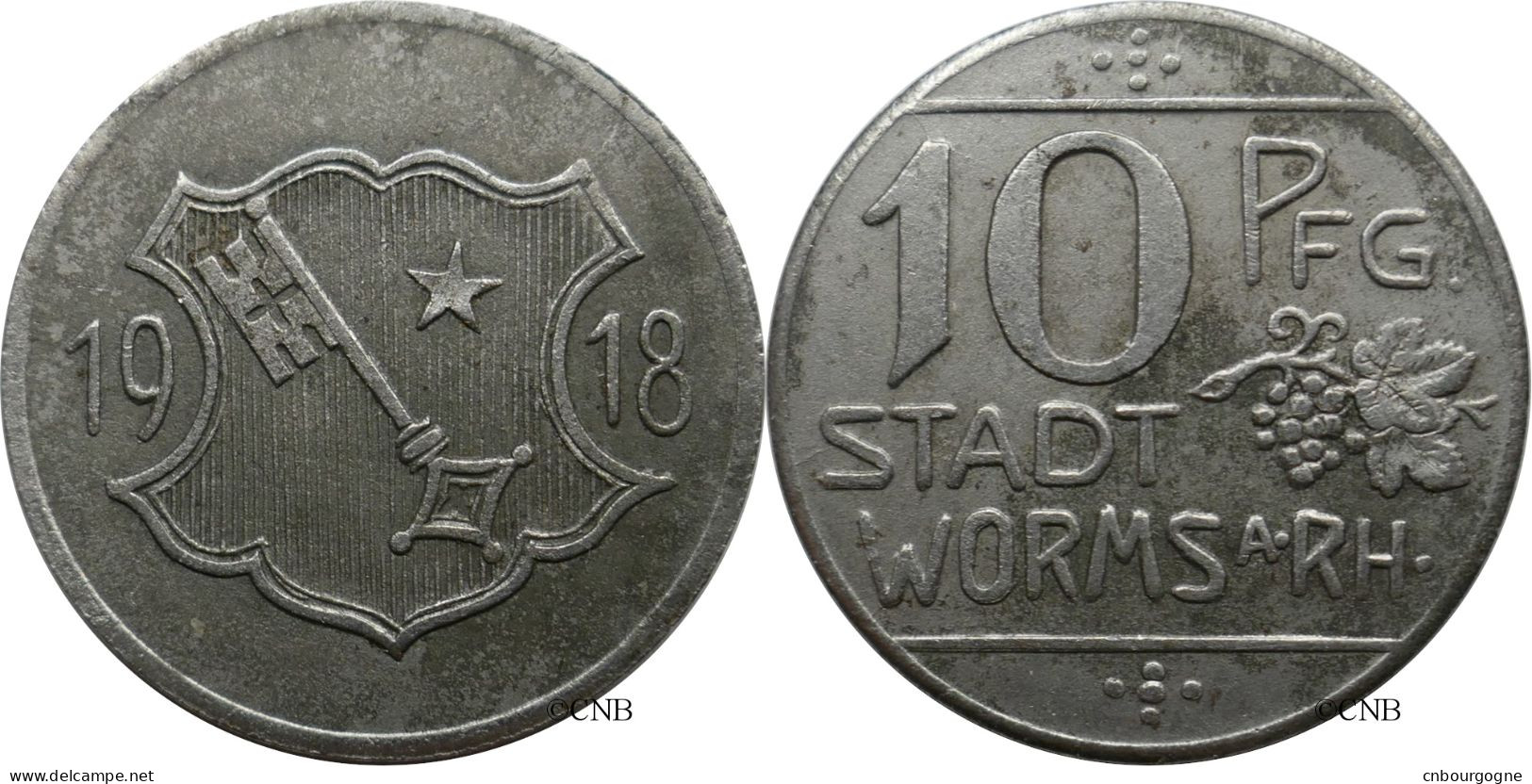 Allemagne - Empire - Worms-am-Rhein - 10 Pfennig Kriegsgeld 1918 - TTB/XF45 - Mon6092 - 10 Pfennig