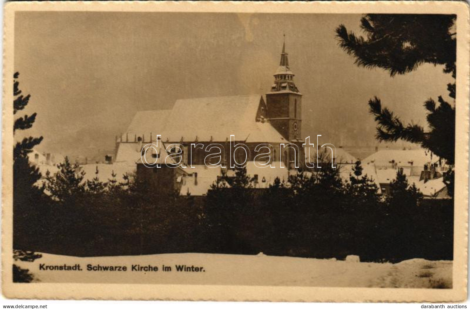 ** T2 Brassó, Kronstadt, Brasov; Schwarze Kirche Im Winter / Fekete-templom Télen. H. Zeidner Kiadása / Church In Winter - Non Classificati