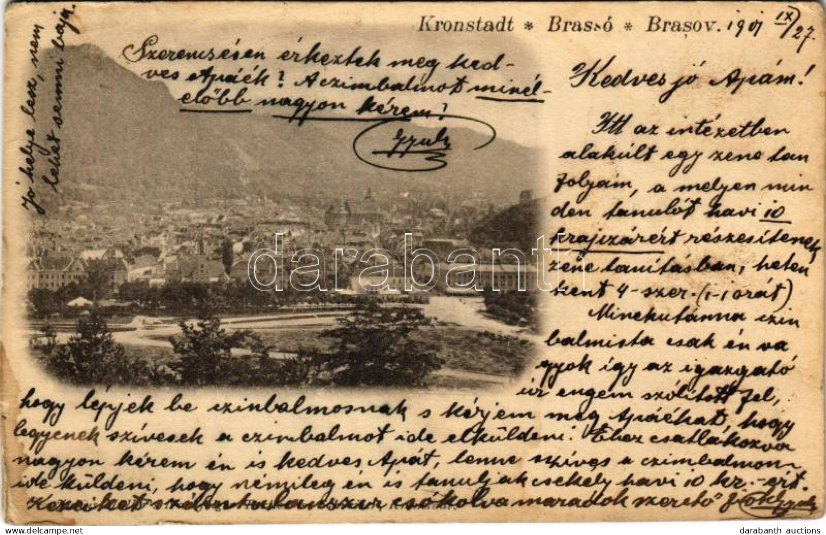 * T3 1901 Brassó, Kronstadt, Brasov; Látkép / General View (kis Szakadás / Small Tear) - Non Classificati