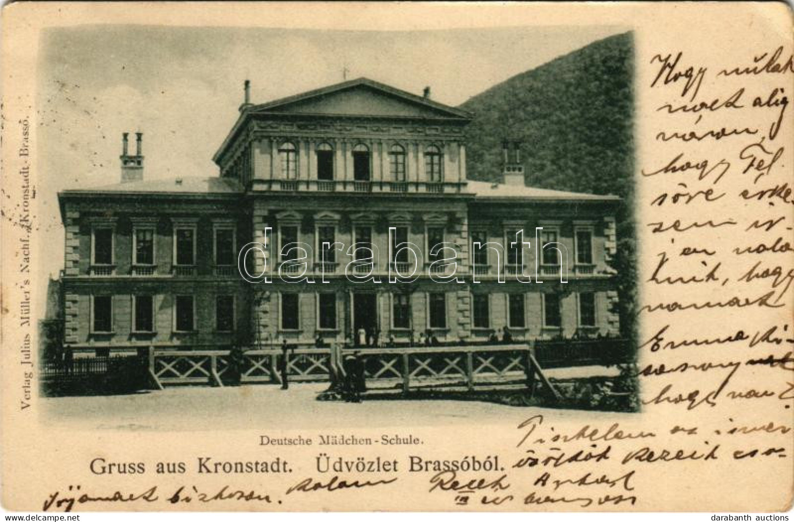 T3 1900 Brassó, Kronstadt, Brasov; Deutsche Mädchen-Schule / Német Leányiskola / German Girls' School, Verlag Julius Mül - Non Classificati