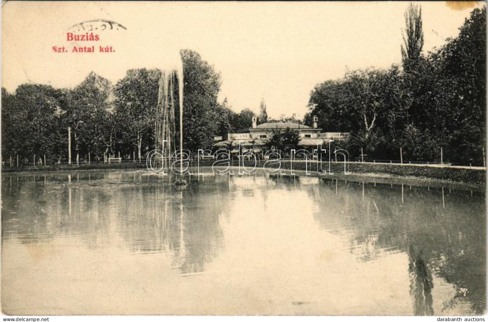 T2/T3 1906 Buziásfürdő, Baile Buzias; Szent Antal Kút. Francz Testvérek Kiadása / Lake, Fountain (fl) - Non Classificati