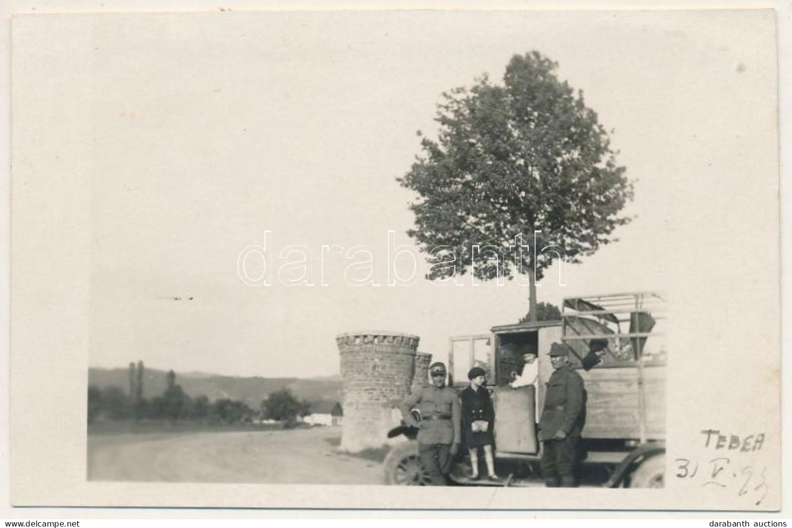 * T4 1931 Cebe, Tebea; Teherautó Román Katonákkal / Truck With Romanian Soldiers. Photo (vágott / Cut) - Non Classificati