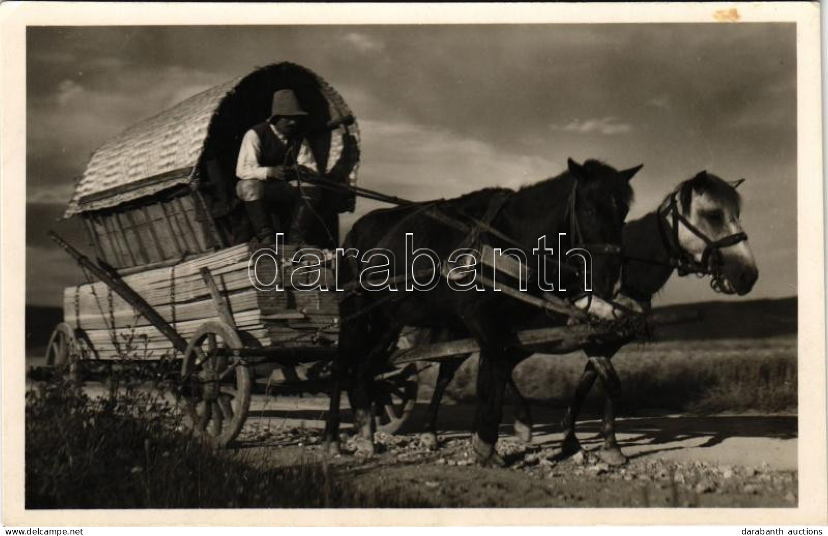 T2/T3 1940 Csíkmadaras, Madaras; Deszkás Kóboros Szekér, Erdélyi Folklór. Aladics Zoltán Okl. Mérnök Felvétele / Transyl - Non Classificati