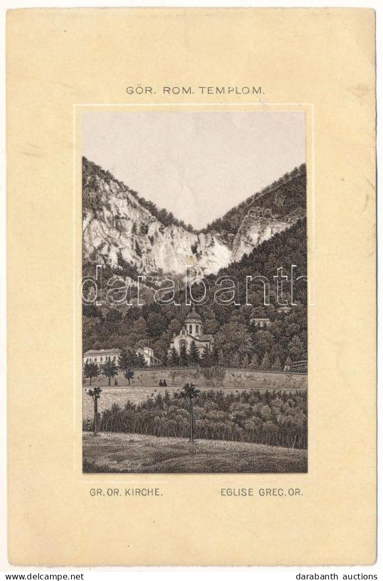 ** T3 Herkulesfürdő, Baile Herculane; Görög Román Templom / Greek Romanian Church, Litho (non PC) (fa) - Unclassified