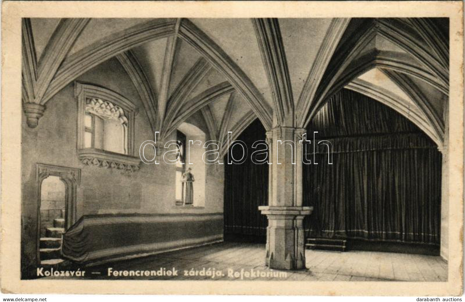 * T2/T3 Kolozsvár, Cluj; Ferencrendiek Zárdája, Belső, Refektorium. Filantik Reklám A Hátoldalon / Nunnery Interior (fl) - Unclassified