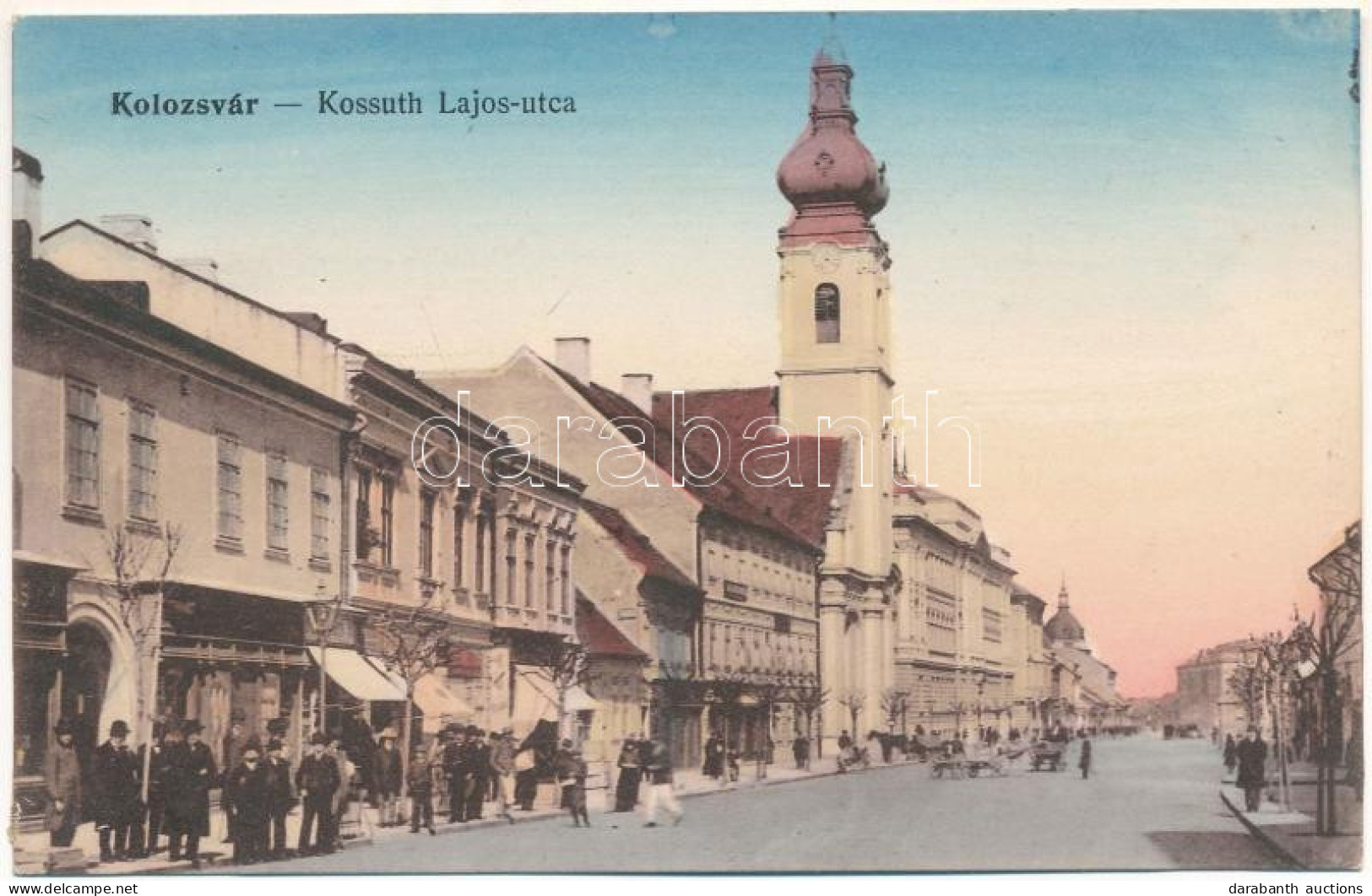 ** T3 Kolozsvár, Cluj; Kossuth Lajos Utca, üzletek, Templom. Weiszfeiler Sándor Kiadása / Street View, Shops, Church (sz - Unclassified