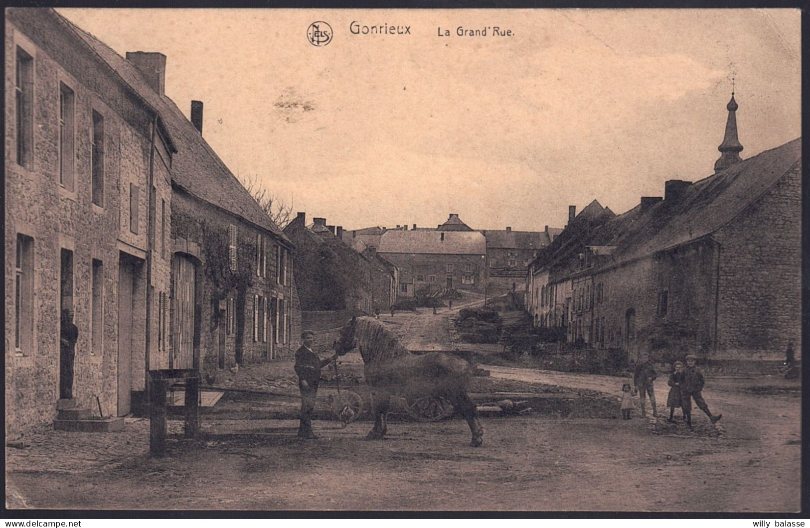 +++ CPA - GONRIEUX - La Grand' Rue - Carte Animée - Cheval - 1921  // - Couvin