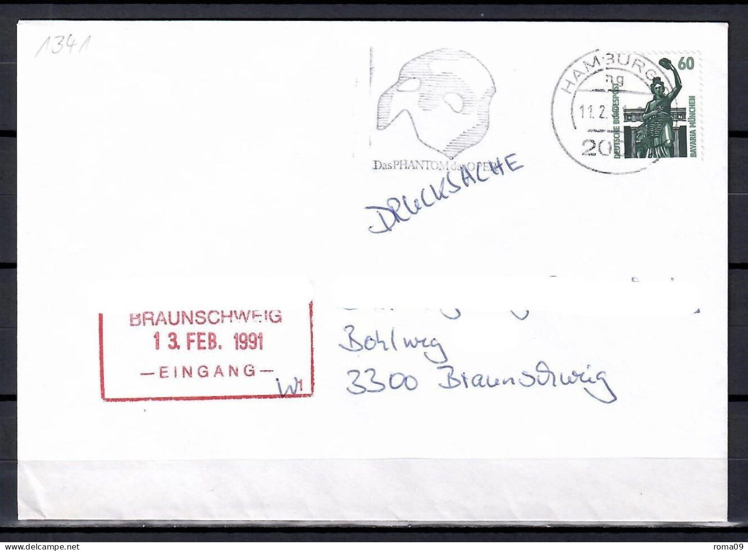 MiNr. 1341 A; EF Auf Portoger. Drucksache Von Hamburg Nach Braunschweig; B-2405 - Storia Postale