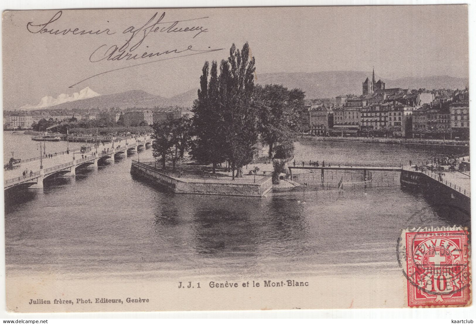 J.J. 1   Genève Et Le Mont-Blanc - (Schweiz/Suisse/Switzerland) - 1906 - Genève