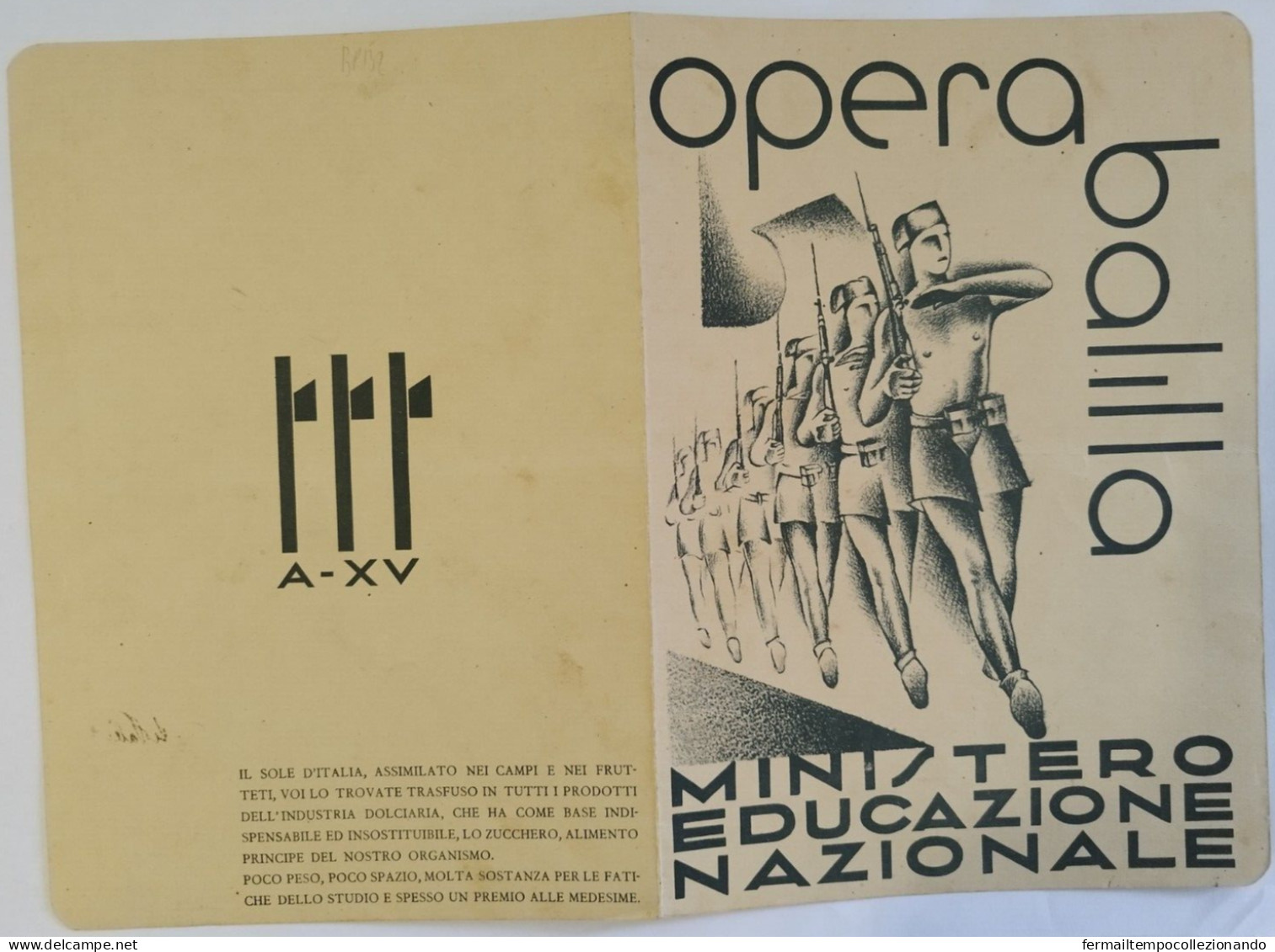 Bp132 Pagella Fascista Regno D'italia Opera Balilla Mola Di Bari 1937 - Diplomas Y Calificaciones Escolares