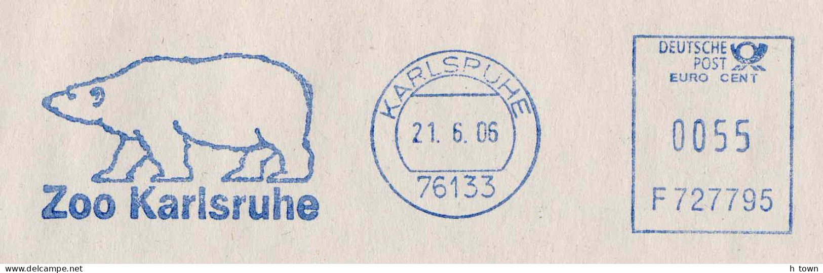 224  Zoo Karlsruhe, Ours Polaire: Ema D'Allemagne, 2006 - Polar Bear Meter Stamp From Germany - Orsi