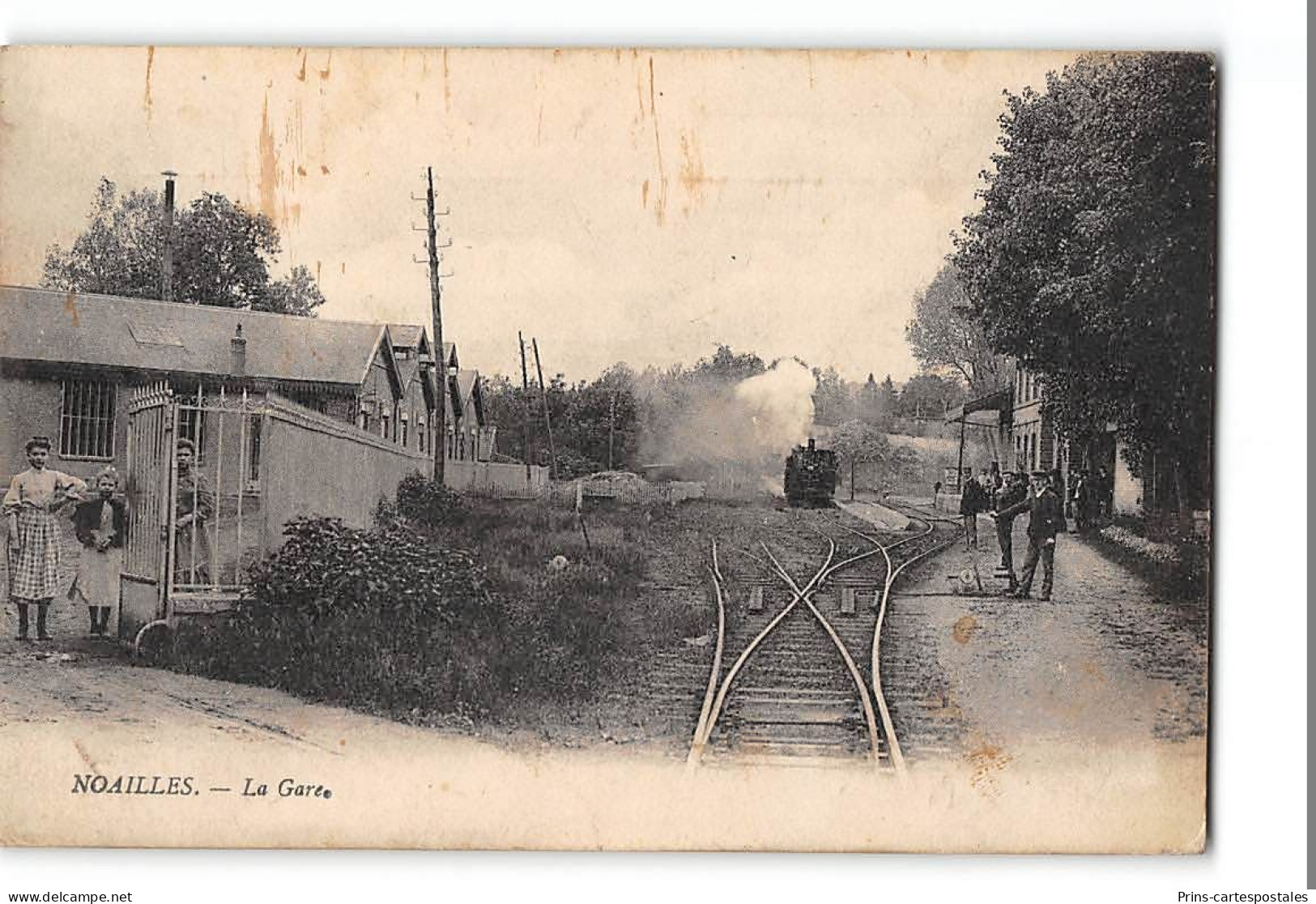 CPA 60 Noailles La Gare Et Le Train Tramway - Noailles