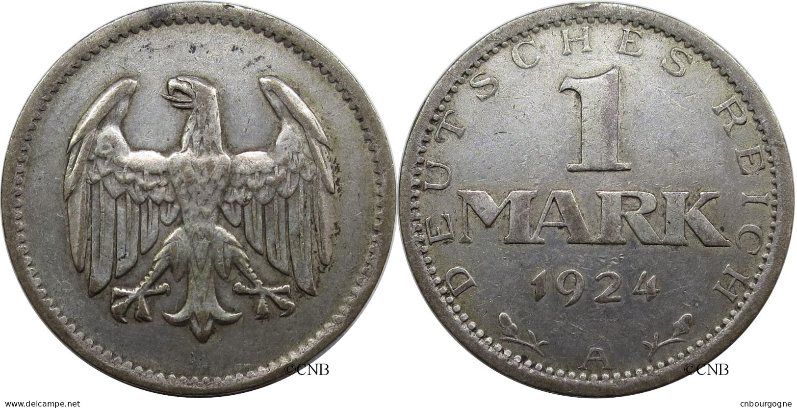 Allemagne - République De Weimar - 1 Mark 1924 A - TTB/XF40 - Mon3890 - 1 Mark & 1 Reichsmark