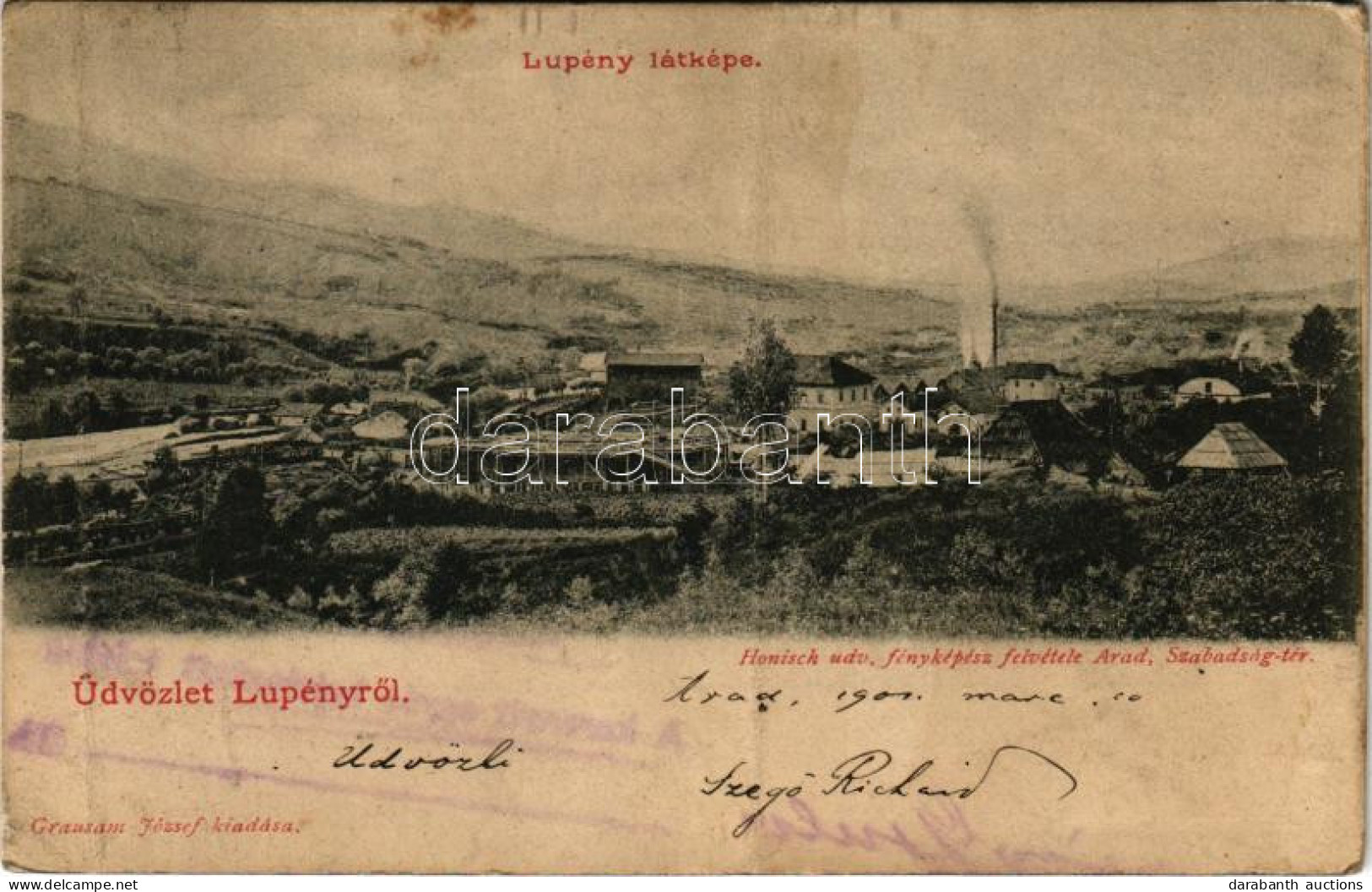 * T4 1901 Lupény, Lupeni; Látkép. Honisch Udvari Fényképész Felvétele, Grausam József Kiadása / General View (fa) - Unclassified