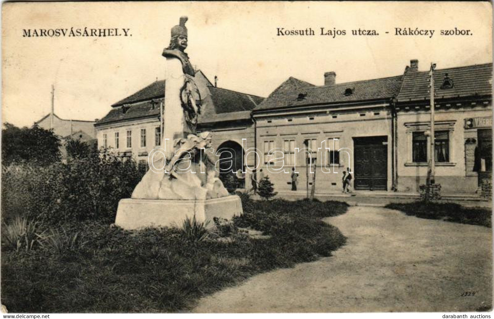 * T3 1912 Marosvásárhely, Targu Mures; Kossuth Lajos Utca, Rákóczy Szobor, V. Kere. üzlete. Porjes S. Sándor Kiadása / S - Unclassified