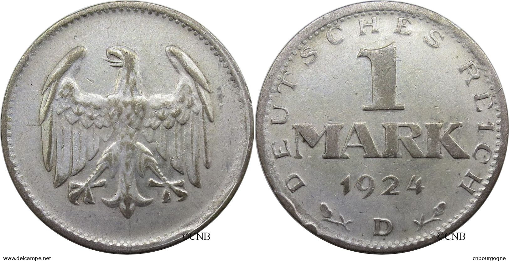 Allemagne - République De Weimar - 1 Mark 1924 D - TTB/XF45 - Mon3891 - 1 Marco & 1 Reichsmark