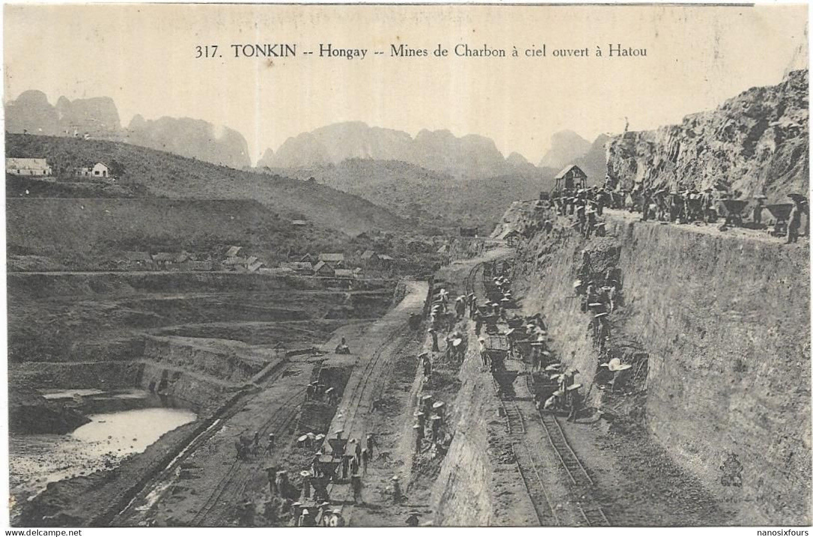 VIET NAM.   TONKIN  HONGAY. MINES DE CHARBON A CIEL OUVERT A HATOU - Viêt-Nam