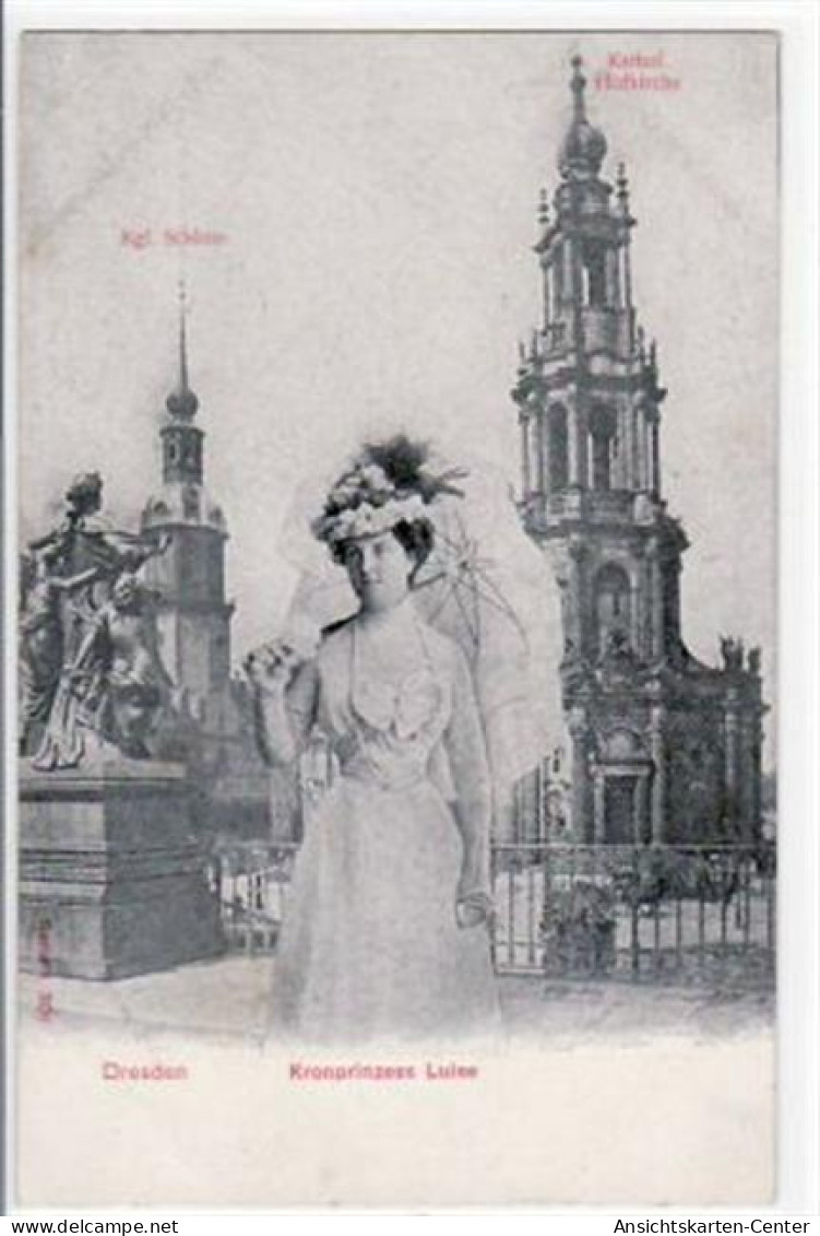 39021805 - Dresden Mit Kronprinzess Luise. Ungelaufen Um 1900 Ecken Mit Albumabdruecken, Leicht Fleckig, Sonst Gut Erha - Dresden