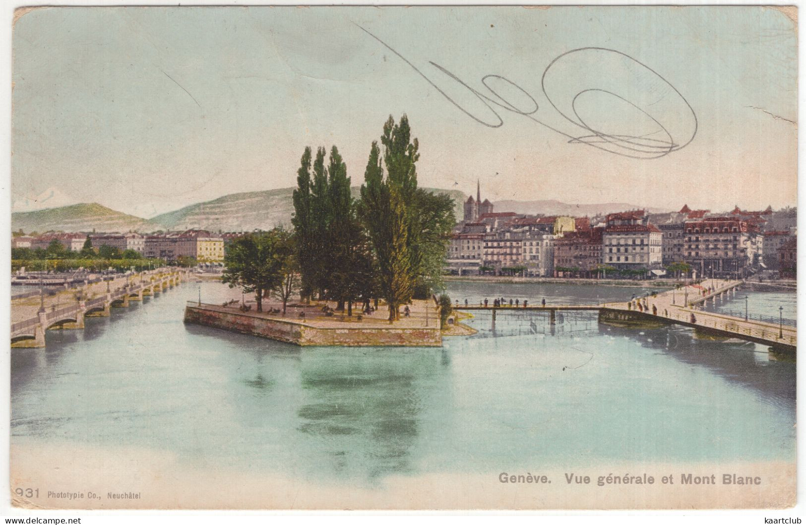 Genève. Vue Générale Et Mont-Blanc - (Schweiz/Suisse/Switzerland) - 1907 - 931 Phototypie Co., Neuchatel - Genève