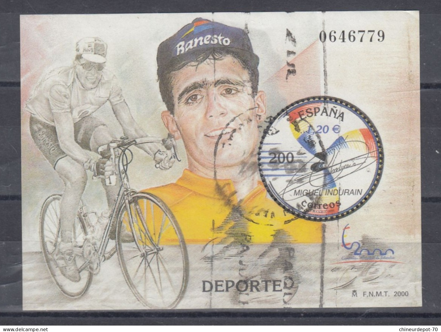 TIMBRES ESPANA ESPAGNE SPAIN NON Classés BLOC CYCLISME MIGUEL INDURAIN - Blocs & Hojas