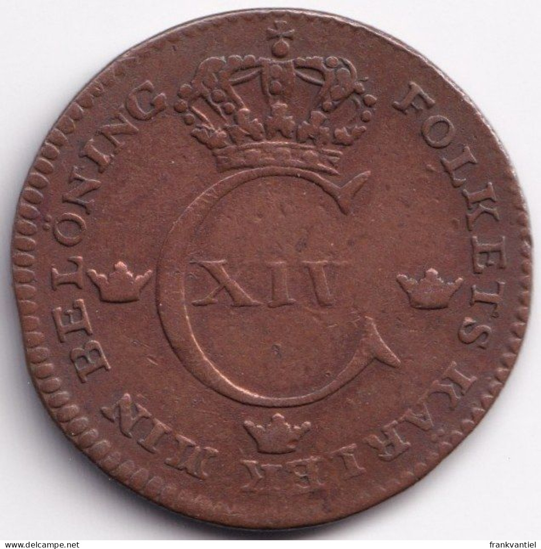 Sweden KM-595 1/4 Skilling 1825 - Schweden