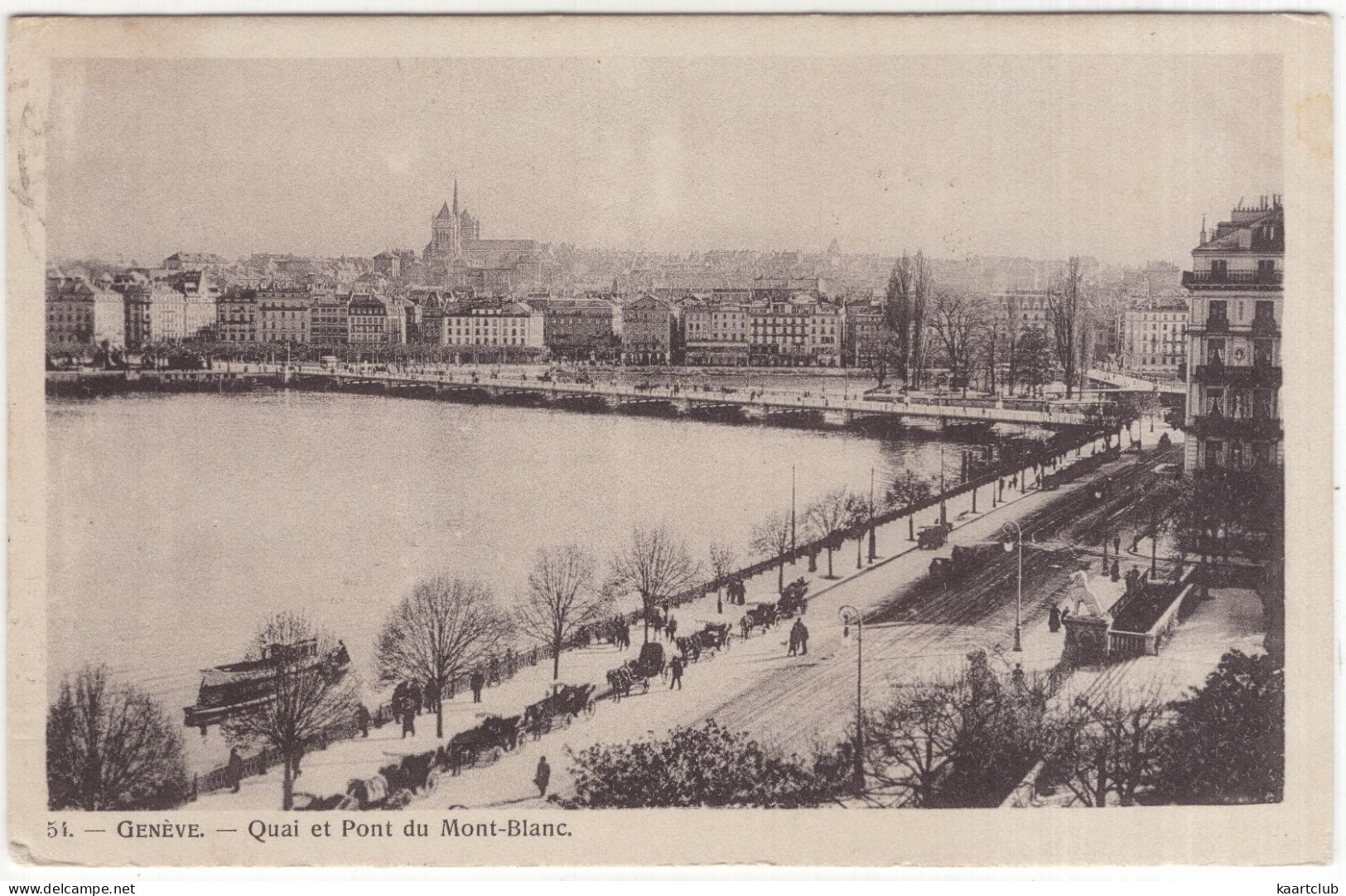 51. - Genève. Quai Et Pont Du Mont-Blanc. - (Schweiz/Suisse/Switzerland) - 1908 - (E. Haissly, éditeur, Genève) - Genève