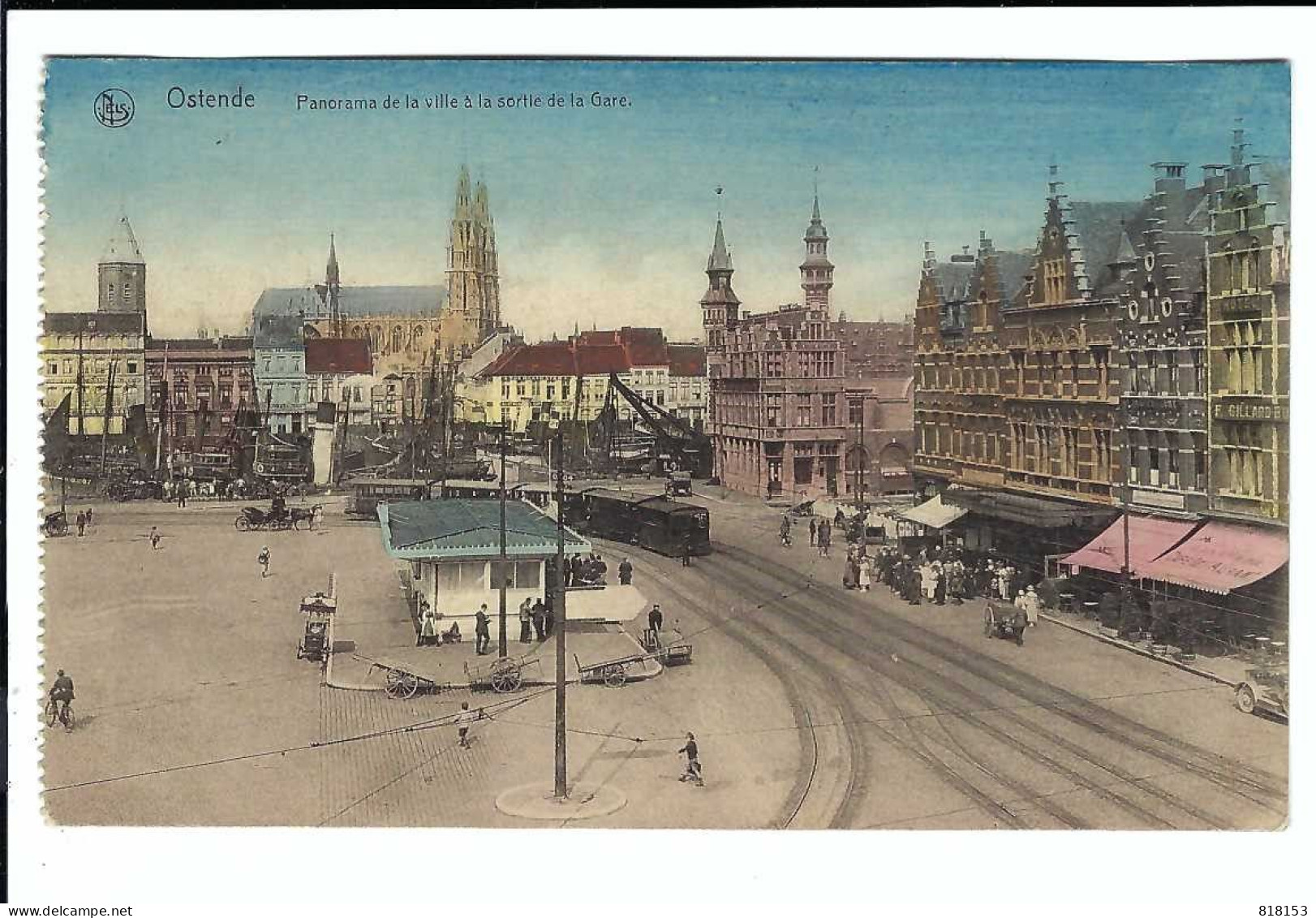 Oostende   Ostende    Panorama De La Ville à La Sortie De La Gare 1922 - Oostende