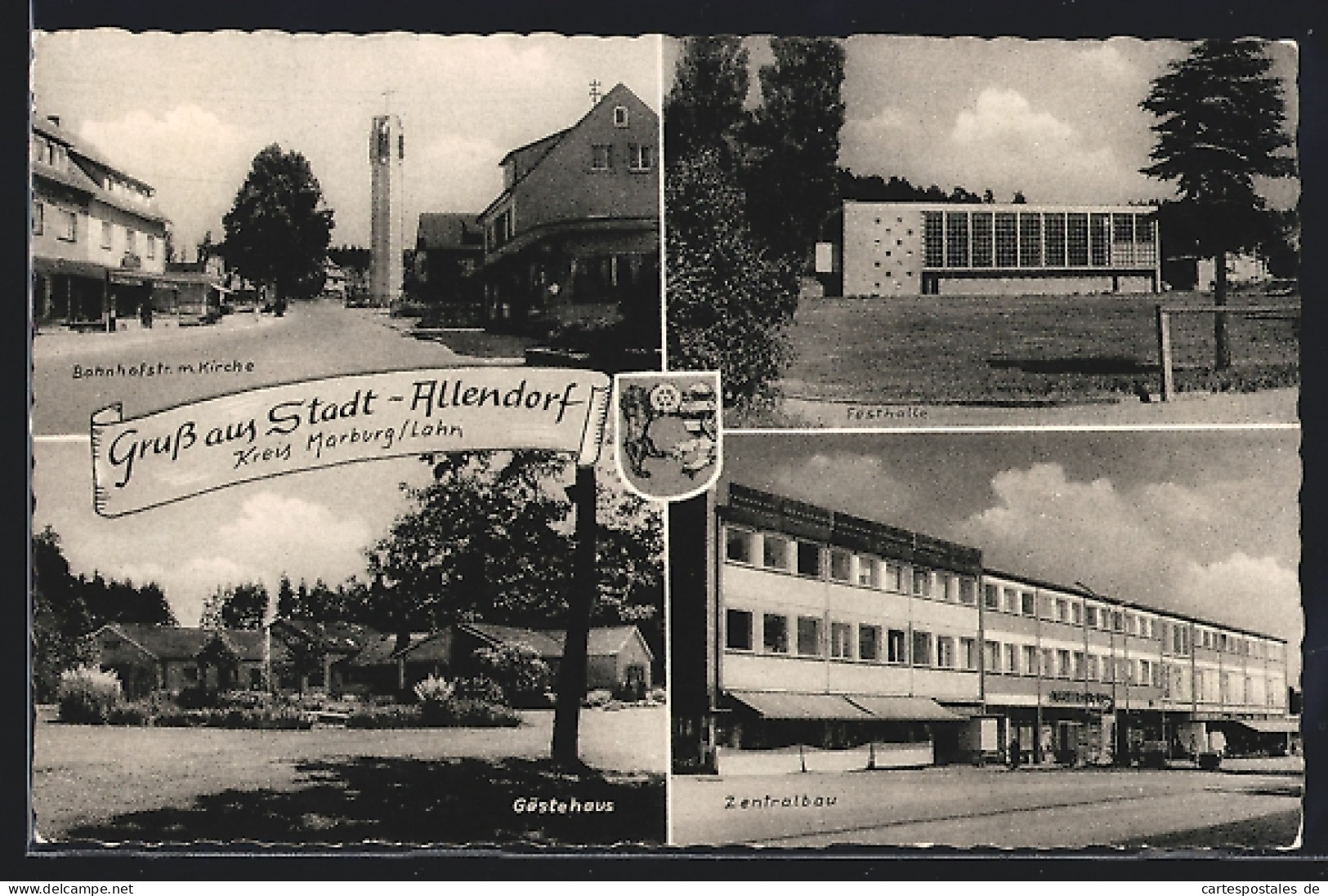 AK Stadt-Allendorf /Kreis Marburg Lahn, Festhalle, Zentralbau Und Gästehaus  - Marburg