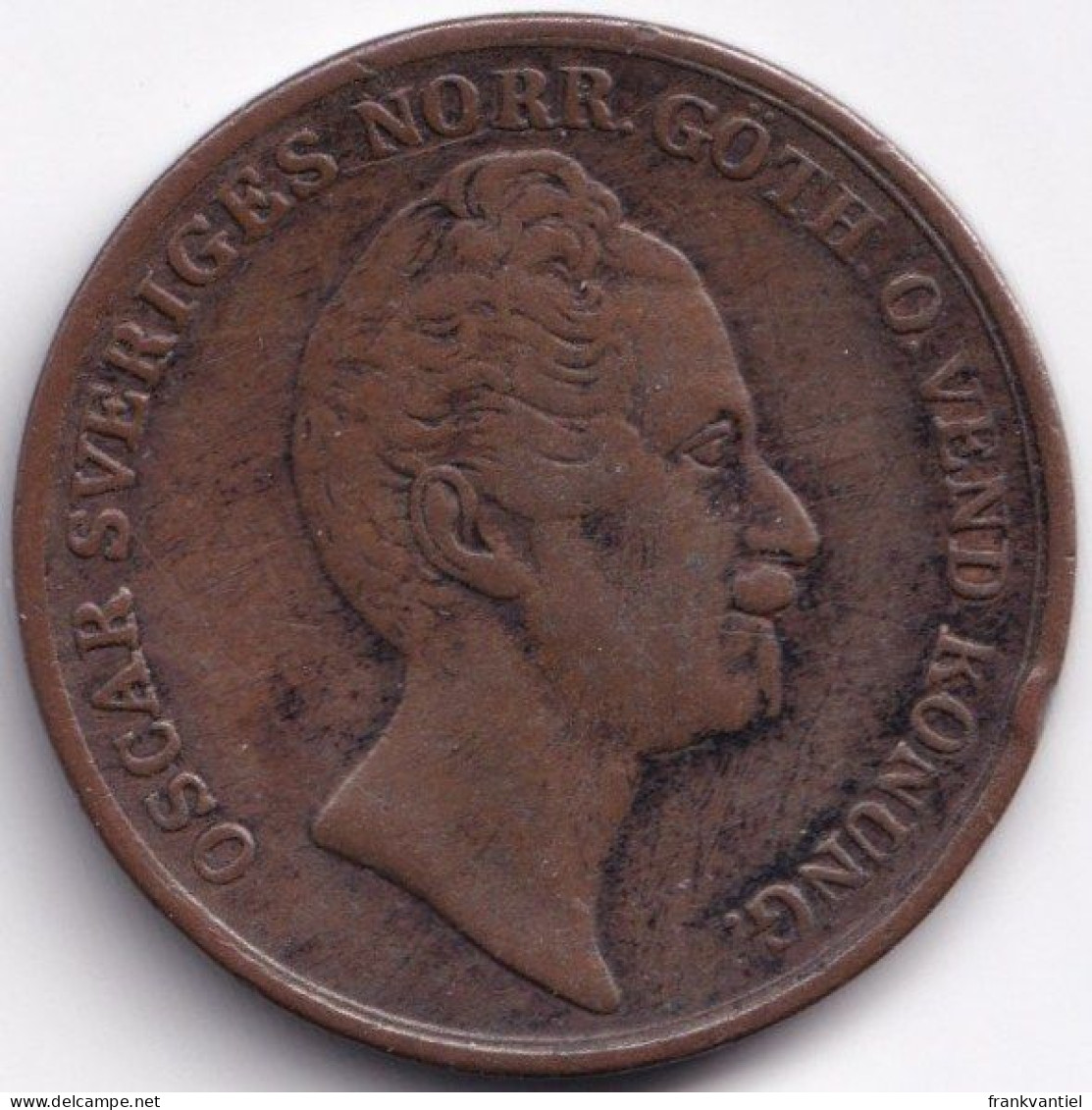 Sweden KM-663 2/3 Skilling Banco 1845 - Suède