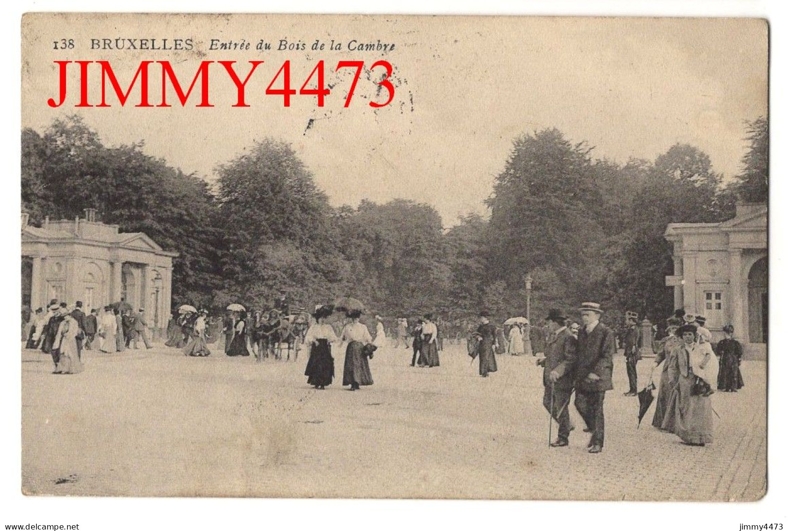 BRUXELLES En 1912 - Entrée Du Bois De La Cambre ( Place Bien Animée ) N° 138 - Bosques, Parques, Jardines