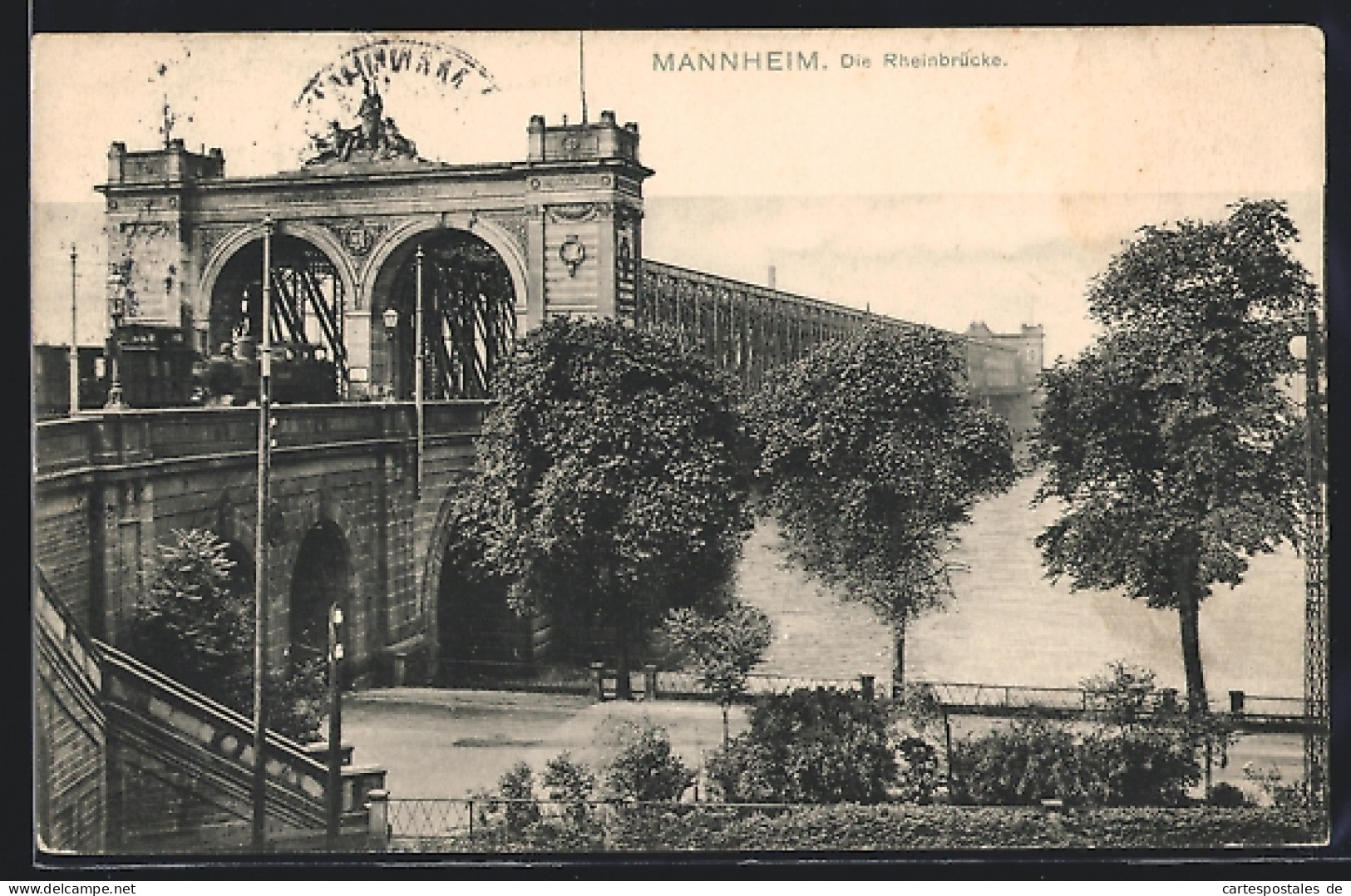 AK Mannheim, Die Rheinbrücke  - Mannheim
