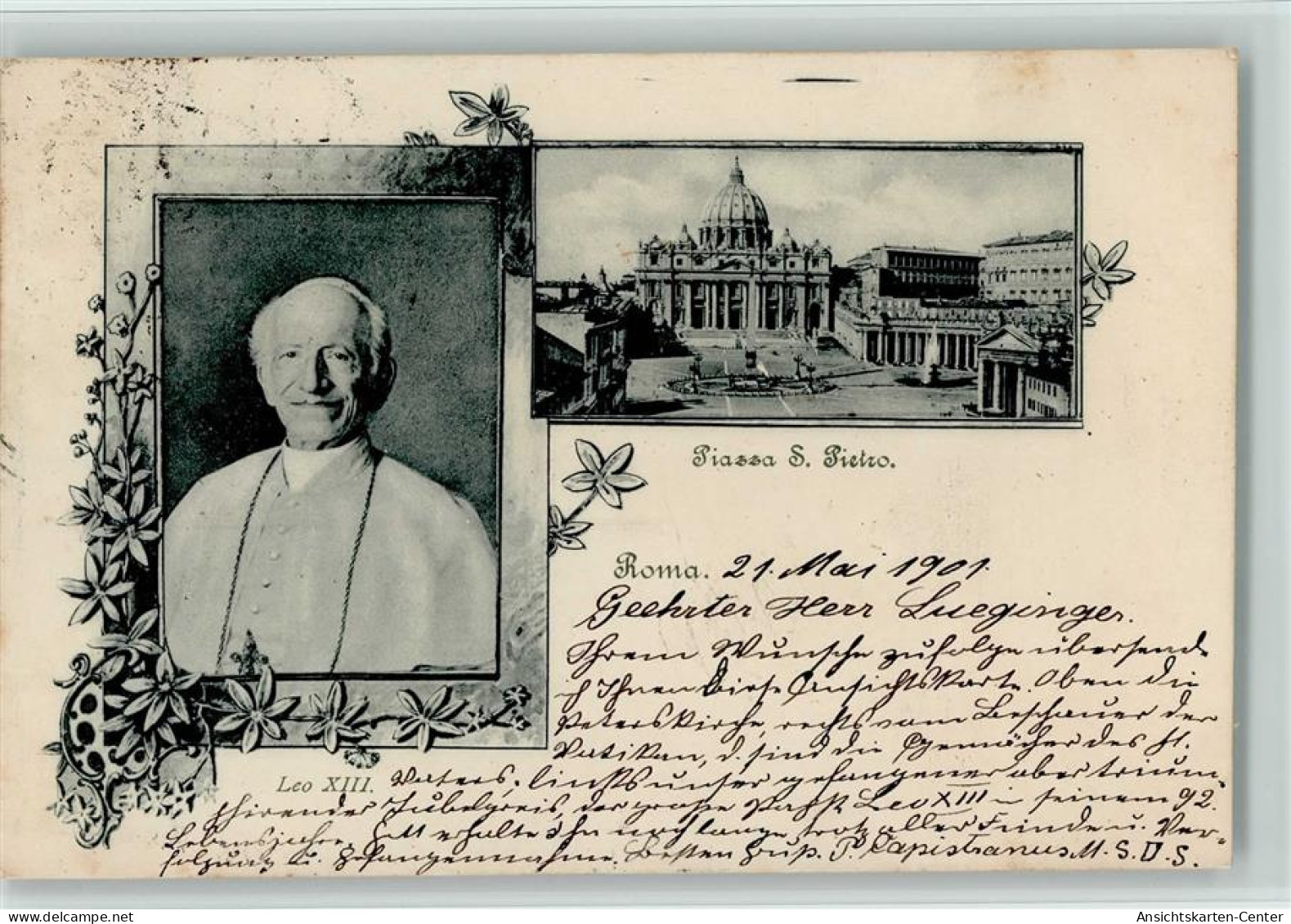 12054905 - Paepste Leo XIII  Und Piazza S. Pietro - Andere & Zonder Classificatie