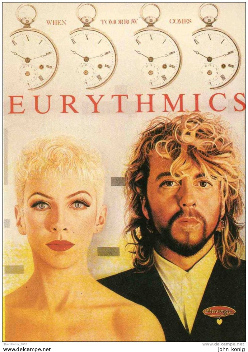 CARTOLINA-POSTCARD-CPT-CARTE POSTALE - EURYTHMICS-ANNIE LENNOX (GROUP & SINGER OF '80s) - Singers & Musicians