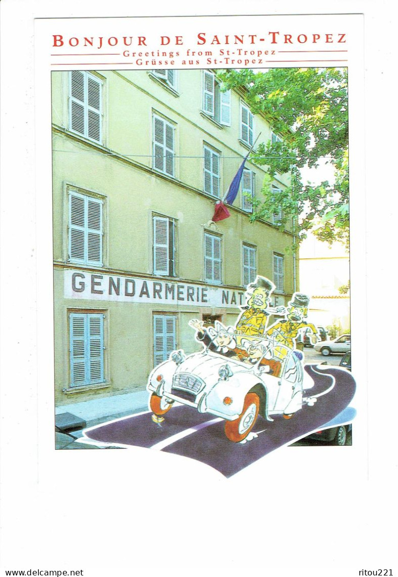 Cpm  83 - Saint-Tropez - Illustration Voiture 2 CV CITROËN Religieuse Gendarme SIFFLET - Saint-Tropez