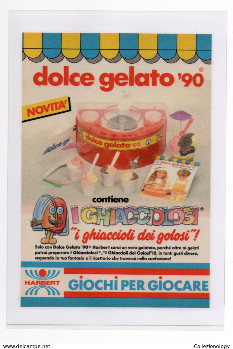 PUBBLICITA' DOLCE GELATO '90 HARBERT 1987 VINTAGE ADVERTISING RECLAME WERBUNG - Publicités