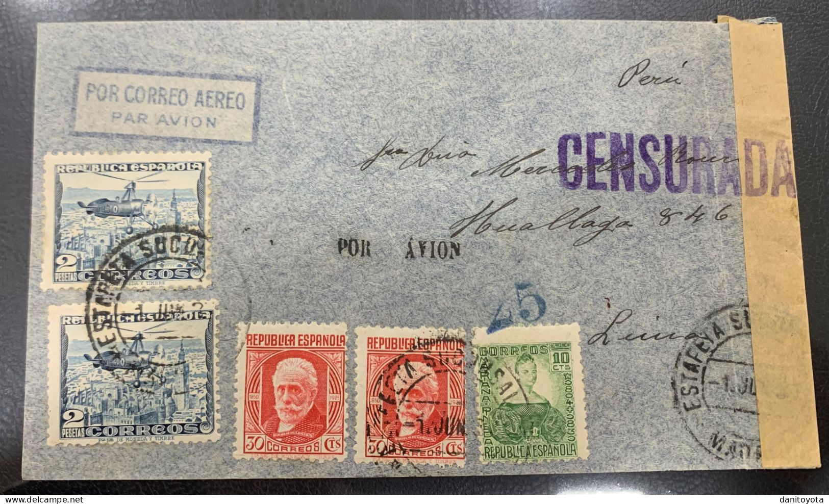 AÑO 1937. MADRID/ LIMA (PERU) - Storia Postale