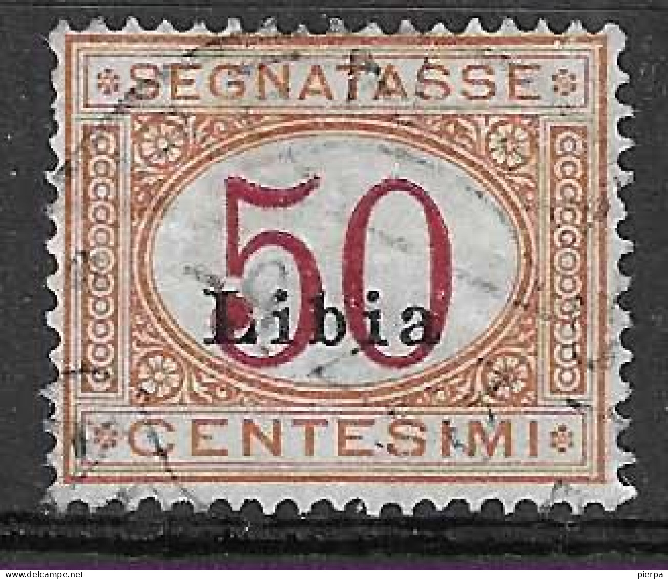 LIBIA COLONIA ITALIANA - 1915 - SEGNATASSE C. 50 - USATO (YVERT TX 6 - MICHEL RS 6 - SS SG 6) - Libyen