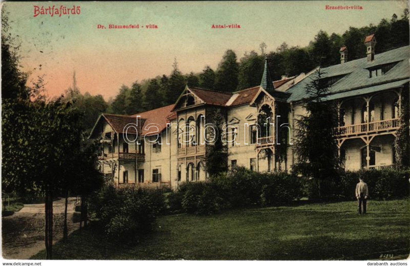 T2/T3 1911 Bártfafürdő, Bardejovské Kúpele, Bardiov, Bardejov; Dr. Blumenfeld, Antal és Erzsébet Villa. Eschwig Ede és H - Non Classés