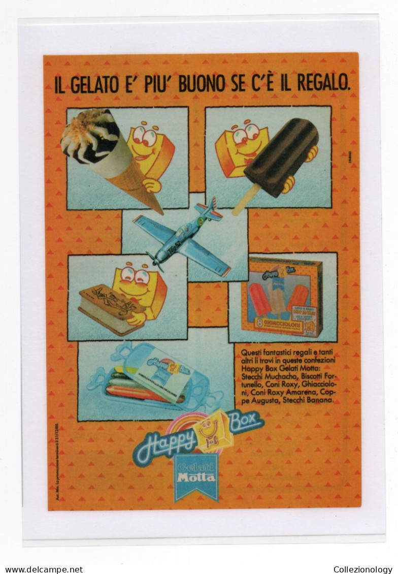 PUBBLICITA' GELATI MOTTA HAPPY BOX 1987 VINTAGE ADVERTISING RECLAME WERBUNG - Pubblicitari